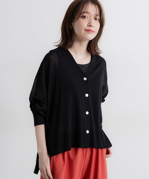 studio CLIP（スタディオクリップ）の「【接触冷感・紫外線カット】14ゲージボックスロングスリーブカーディガン ※画像待ち（カーディガン/ボレロ・レディース・ブルー/ブラック/グリーン/ライトグレー・FREE）」の10枚目の写真