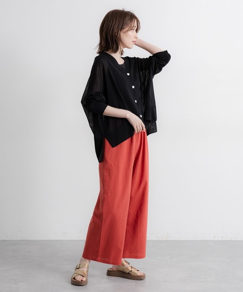 studio CLIP（スタディオクリップ）の「【接触冷感・紫外線カット】14ゲージボックスロングスリーブカーディガン ※画像待ち（カーディガン/ボレロ・レディース・ブルー/ブラック/グリーン/ライトグレー・FREE）」の14枚目の写真