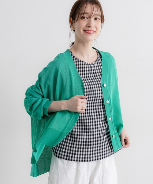 studio CLIP（スタディオクリップ）の「【接触冷感・紫外線カット】14ゲージボックスロングスリーブカーディガン ※画像待ち（カーディガン/ボレロ・レディース・ブルー/ブラック/グリーン/ライトグレー・FREE）」の16枚目の写真