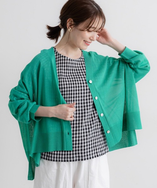 studio CLIP（スタディオクリップ）の「【接触冷感・紫外線カット】14ゲージボックスロングスリーブカーディガン ※画像待ち（カーディガン/ボレロ・レディース・ブルー/ブラック/グリーン/ライトグレー・FREE）」の17枚目の写真