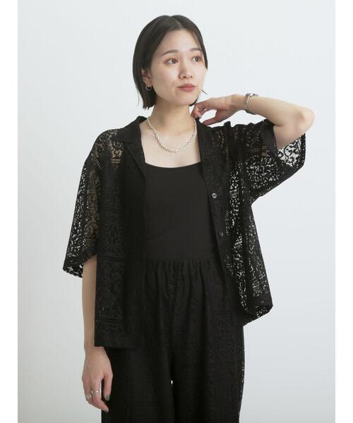 sm2rhythm（サマンサモスモスリズム）の「レースオープンシャツ（シャツ/ブラウス・レディース・オフホワイト/ブラック・F）」の16枚目の写真