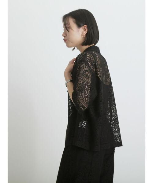 sm2rhythm（サマンサモスモスリズム）の「レースオープンシャツ（シャツ/ブラウス・レディース・オフホワイト/ブラック・F）」の15枚目の写真
