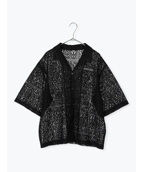 sm2rhythm（サマンサモスモスリズム）の「レースオープンシャツ（シャツ/ブラウス・レディース・オフホワイト/ブラック・F）」の9枚目の写真