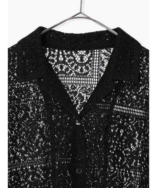 sm2rhythm（サマンサモスモスリズム）の「レースオープンシャツ（シャツ/ブラウス・レディース・オフホワイト/ブラック・F）」の7枚目の写真