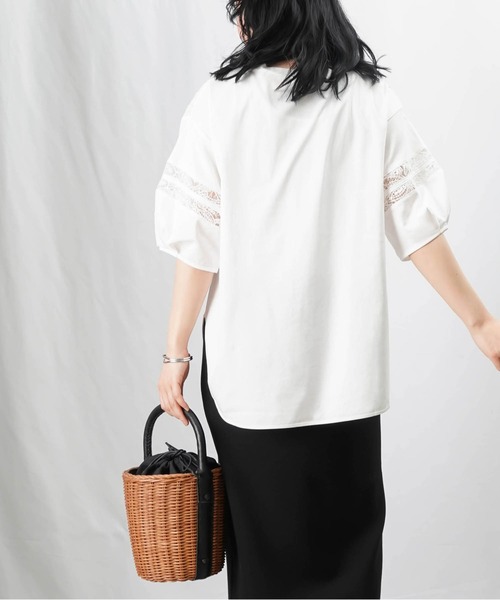 LUCA/LADY LUCK LUCA(ルカ/レディラックルカ)の「LC/LLL レースライン袖TOPS(Tシャツ/カットソー・レディース・ブラック/カーキ/オフホワイト・FREE)」の10枚目の写真