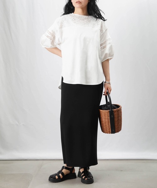 sacai luck スクエアレース　切り替えトップス sacai luck スクエアレース 切り替えトップス - メルカリ