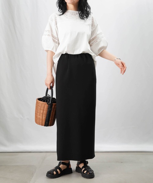LUCA/LADY LUCK LUCA(ルカ/レディラックルカ)の「LC/LLL レースライン袖TOPS(Tシャツ/カットソー・レディース・ブラック/カーキ/オフホワイト・FREE)」の7枚目の写真