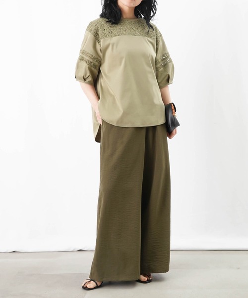 sacai luck スクエアレース　切り替えトップス sacai luck スクエアレース 切り替えトップス - メルカリ