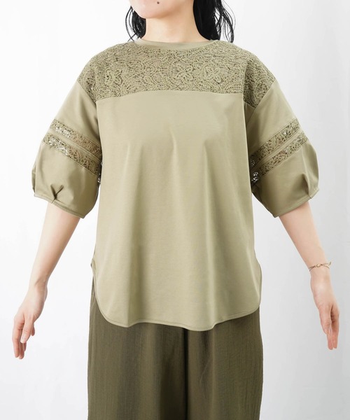 セール】LC/LLL レースライン袖TOPS（Tシャツ/カットソー