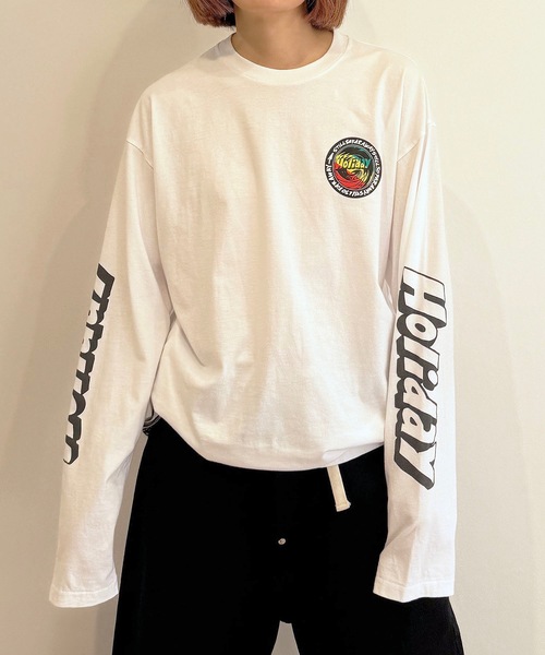HOLIDAY（ホリデイ）の「SUPER FINE L/S T-SHIRT (RASTER CIRCLE) スーパーファインロングスリーブTシャツ (ラスタサークル)（Tシャツ/カットソー・レディース・ブラック/ベビーピンク/ホワイト・S/XL）」の8枚目の写真