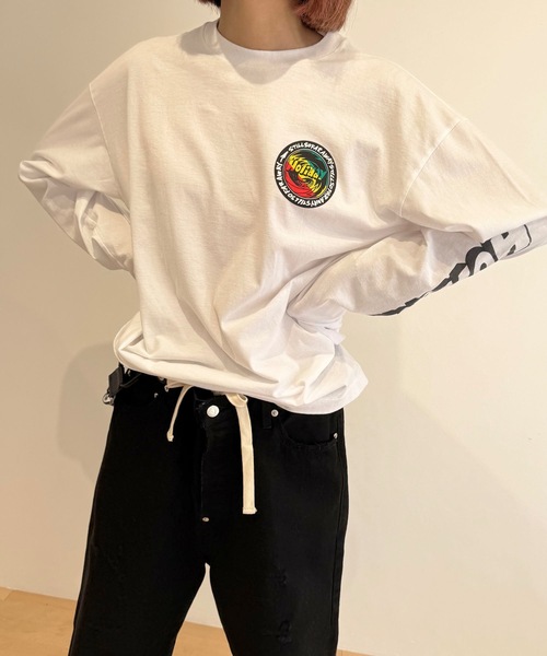 HOLIDAY（ホリデイ）の「SUPER FINE L/S T-SHIRT (RASTER CIRCLE) スーパーファインロングスリーブTシャツ (ラスタサークル)（Tシャツ/カットソー・レディース・ブラック/ベビーピンク/ホワイト・S/XL）」の7枚目の写真