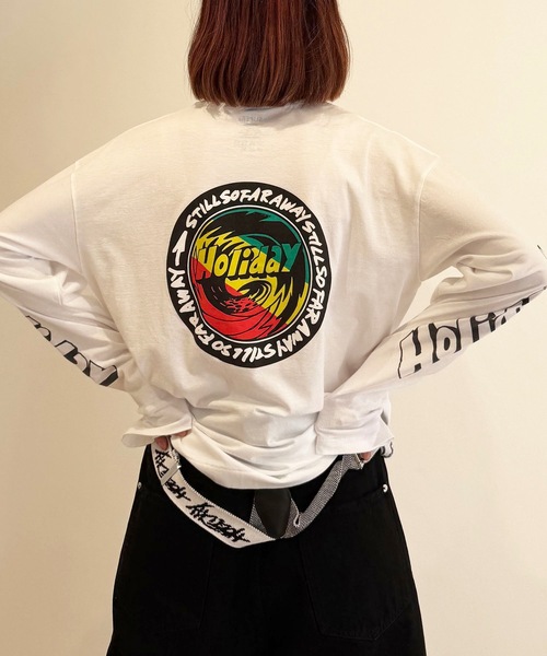 HOLIDAY（ホリデイ）の「SUPER FINE L/S T-SHIRT (RASTER CIRCLE) スーパーファインロングスリーブTシャツ (ラスタサークル)（Tシャツ/カットソー・レディース・ブラック/ベビーピンク/ホワイト・S/XL）」の6枚目の写真