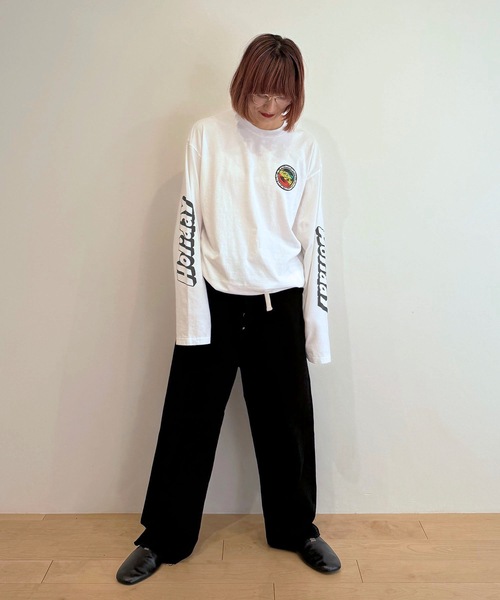 HOLIDAY（ホリデイ）の「SUPER FINE L/S T-SHIRT (RASTER CIRCLE) スーパーファインロングスリーブTシャツ (ラスタサークル)（Tシャツ/カットソー・レディース・ブラック/ベビーピンク/ホワイト・S/XL）」の5枚目の写真