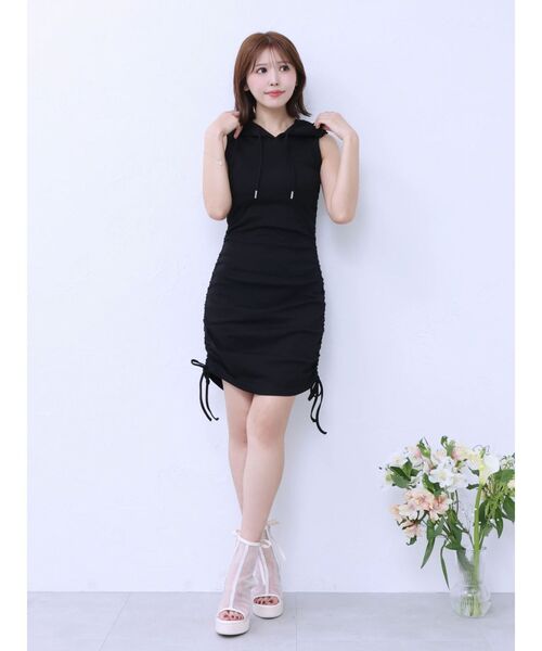 EATME（イートミー）の「フードシャーリングタイトミニワンピース（ワンピース・レディース・グレー/ブラック・FREE）」の9枚目の写真