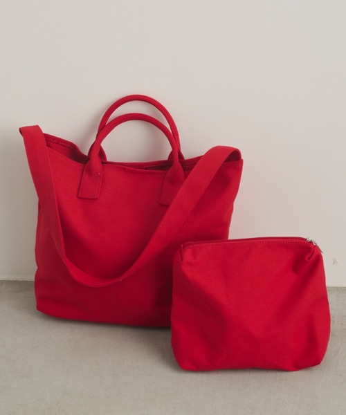 Libra Cue(リブラ キュー)の「キャンバス2wayバッグ(ショルダーバッグ・レディース・ホワイト/ブラック/レッド・FREE)」の3枚目の写真