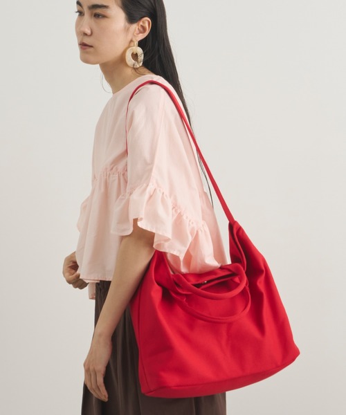 Libra Cue(リブラ キュー)の「キャンバス2wayバッグ(ショルダーバッグ・レディース・ホワイト/ブラック/レッド・FREE)」の17枚目の写真