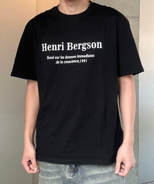 Otte(オッテ)の「Henri Bergson Tシャツ(Tシャツ/カットソー・メンズ・ブラック/ホワイト・MEDIUM/LARGE)」の3枚目の写真