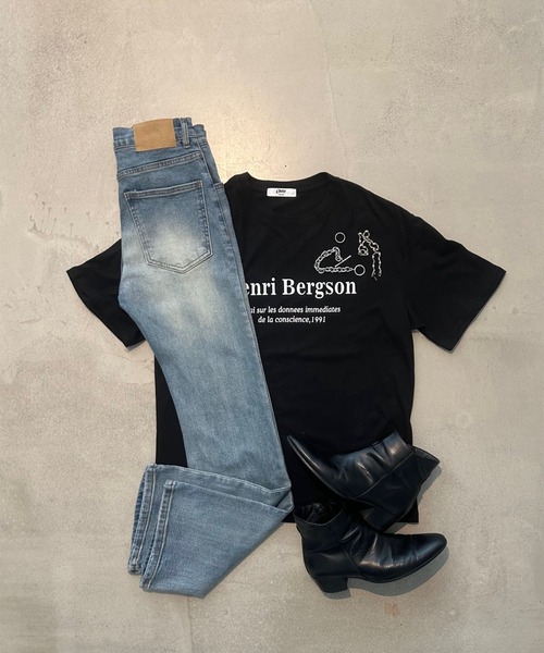 Otte(オッテ)の「Henri Bergson Tシャツ(Tシャツ/カットソー・メンズ・ブラック/ホワイト・MEDIUM/LARGE)」の9枚目の写真