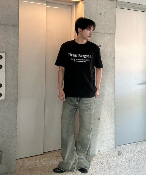 Otte(オッテ)の「Henri Bergson Tシャツ(Tシャツ/カットソー・メンズ・ブラック/ホワイト・MEDIUM/LARGE)」の4枚目の写真