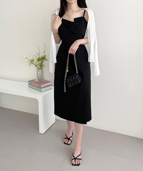 Mejoul(メジュール)の「アシメトリーキャミロングワンピース(ワンピース・レディース・アイボリー/ブラック・F)」の20枚目の写真