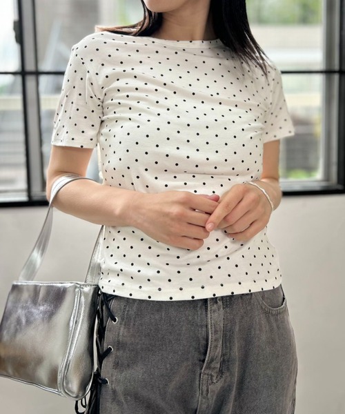 mebole(メボレ)の「キャンディドットTシャツ(Tシャツ/カットソー・レディース・ホワイト/グレー・FREE)」の10枚目の写真