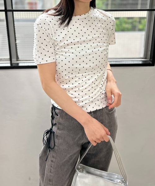 mebole(メボレ)の「キャンディドットTシャツ(Tシャツ/カットソー・レディース・ホワイト/グレー・FREE)」の16枚目の写真