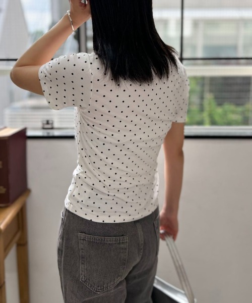 mebole(メボレ)の「キャンディドットTシャツ(Tシャツ/カットソー・レディース・ホワイト/グレー・FREE)」の20枚目の写真