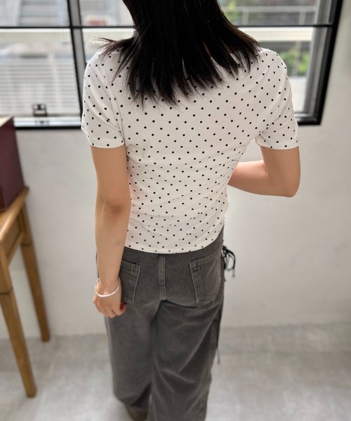 mebole(メボレ)の「キャンディドットTシャツ(Tシャツ/カットソー・レディース・ホワイト/グレー・FREE)」の21枚目の写真