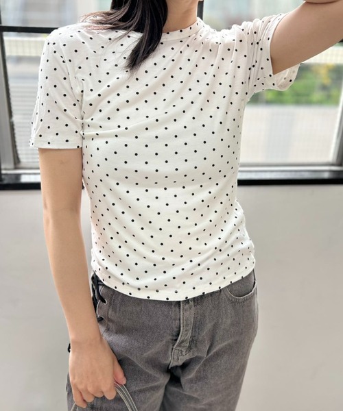 mebole(メボレ)の「キャンディドットTシャツ(Tシャツ/カットソー・レディース・ホワイト/グレー・FREE)」の5枚目の写真