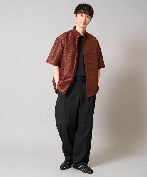 a.v.v(アーヴェヴェ)の「ドットジャカードワイドシルエットシャツ(シャツ/ブラウス・メンズ・オレンジ/ブラック・48/46)」の4枚目の写真