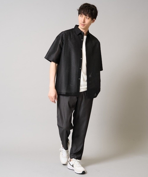 a.v.v(アーヴェヴェ)の「ドットジャカードワイドシルエットシャツ(シャツ/ブラウス・メンズ・オレンジ/ブラック・48/46)」の7枚目の写真