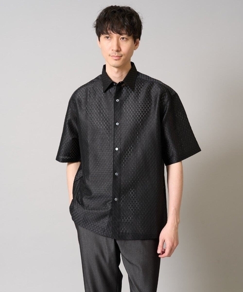 a.v.v(アーヴェヴェ)の「ドットジャカードワイドシルエットシャツ(シャツ/ブラウス・メンズ・オレンジ/ブラック・48/46)」の11枚目の写真