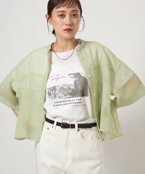green label relaxing（グリーンレーベルリラクシング）の「【WEB限定】＜at ease＞フォトグラフィック ショートスリーブ Tシャツ（Tシャツ/カットソー・レディース・ダークグレー/その他1/その他2/その他3・FREE）」の4枚目の写真