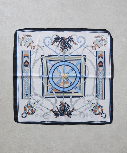 COLONY 2139（コロニートゥーワンスリーナイン）の「マリンモチーフスカーフ 70×70（バンダナ/スカーフ・レディース・オレンジ/ネイビー・FREE）」の3枚目の写真