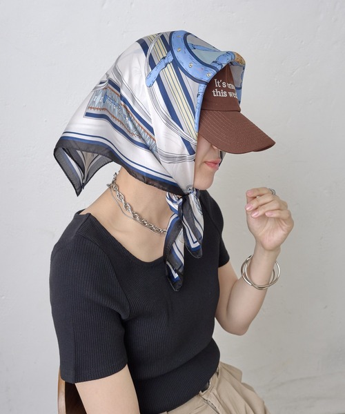 COLONY 2139（コロニートゥーワンスリーナイン）の「マリンモチーフスカーフ 70×70（バンダナ/スカーフ・レディース・オレンジ/ネイビー・FREE）」の6枚目の写真