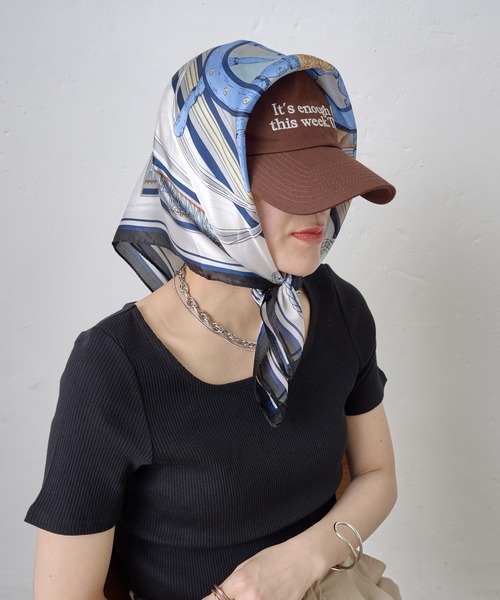 COLONY 2139（コロニートゥーワンスリーナイン）の「マリンモチーフスカーフ 70×70（バンダナ/スカーフ・レディース・オレンジ/ネイビー・FREE）」の7枚目の写真