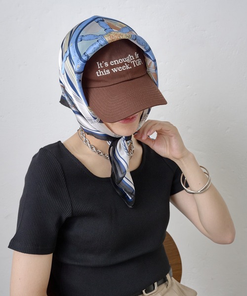 COLONY 2139（コロニートゥーワンスリーナイン）の「マリンモチーフスカーフ 70×70（バンダナ/スカーフ・レディース・オレンジ/ネイビー・FREE）」の5枚目の写真