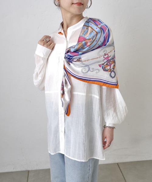 COLONY 2139（コロニートゥーワンスリーナイン）の「マリンモチーフスカーフ 70×70（バンダナ/スカーフ・レディース・オレンジ/ネイビー・FREE）」の11枚目の写真