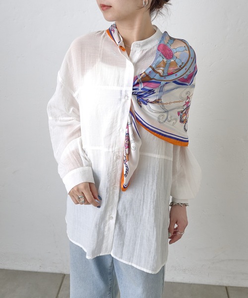 COLONY 2139（コロニートゥーワンスリーナイン）の「マリンモチーフスカーフ 70×70（バンダナ/スカーフ・レディース・オレンジ/ネイビー・FREE）」の13枚目の写真