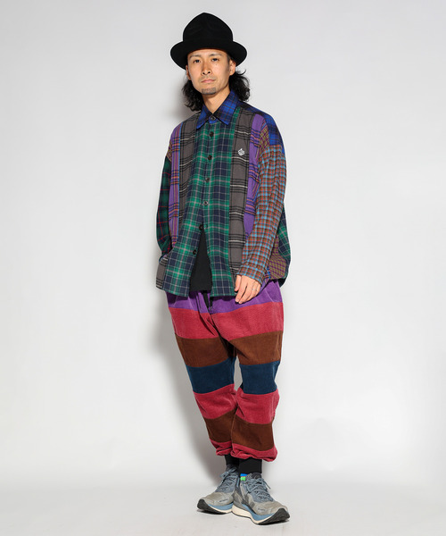 ALDIES（アールディーズ）の「Switch Wide Nel Shirts / スイッチワイドネルシャツ（シャツ/ブラウス・メンズ・グリーン/レッド・SMALL/MEDIUM）」の7枚目の写真