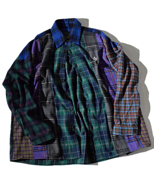 ALDIES（アールディーズ）の「Switch Wide Nel Shirts / スイッチワイドネルシャツ（シャツ/ブラウス・メンズ・グリーン/レッド・SMALL/MEDIUM）」の9枚目の写真