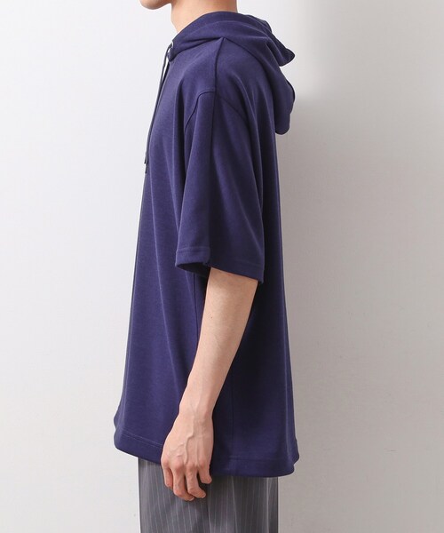 THE SHOP TK (ザ ショップ ティーケー )の「ポンチ半袖パーカー 【洗濯機OK】(パーカー・メンズ・ブラック/ネイビー/ホワイト・02/03)」の17枚目の写真