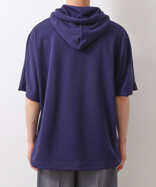 THE SHOP TK (ザ ショップ ティーケー )の「ポンチ半袖パーカー 【洗濯機OK】(パーカー・メンズ・ブラック/ネイビー/ホワイト・02/03)」の16枚目の写真