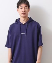 ポンチ半袖パーカー　【洗濯機OK】