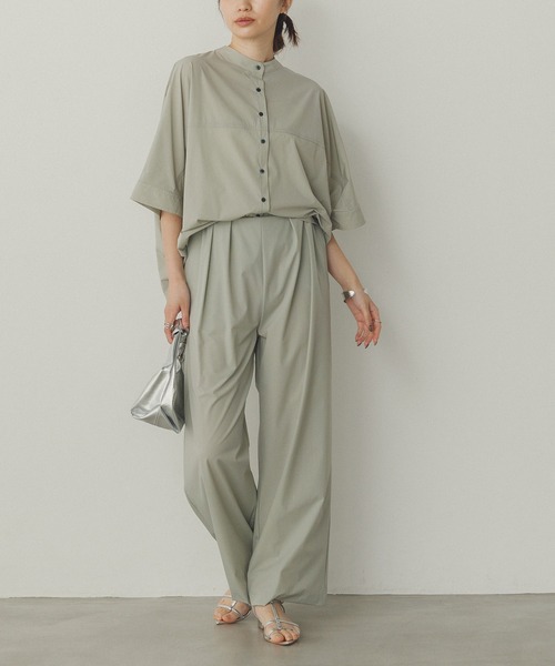 hunch(ハンチ)の「【接触冷感】ワイドストレートパンツ(その他パンツ・レディース・ミント/チャコールグレー/ブラック/チョコ/グリーン/モカ/ベージュ・FREE)」の16枚目の写真