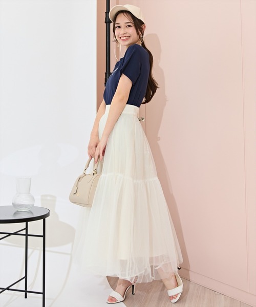 WILLSELECTION（ウィルセレクション）の「ニュアンスカラーチュールティアードスカート（スカート・レディース・オフホワイト/ライトグレー/ピンク・FREE）」の18枚目の写真