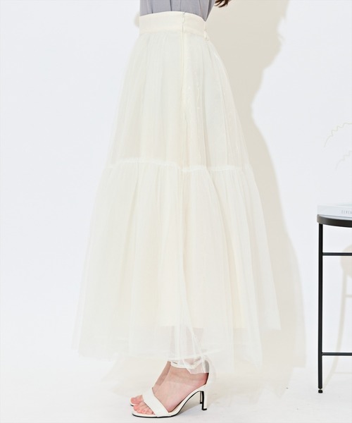 WILLSELECTION（ウィルセレクション）の「ニュアンスカラーチュールティアードスカート（スカート・レディース・オフホワイト/ライトグレー/ピンク・FREE）」の20枚目の写真