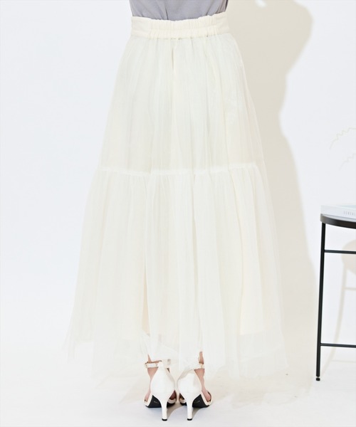 WILLSELECTION（ウィルセレクション）の「ニュアンスカラーチュールティアードスカート（スカート・レディース・オフホワイト/ライトグレー/ピンク・FREE）」の21枚目の写真