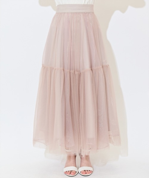 WILLSELECTION（ウィルセレクション）の「ニュアンスカラーチュールティアードスカート（スカート・レディース・オフホワイト/ライトグレー/ピンク・FREE）」の5枚目の写真