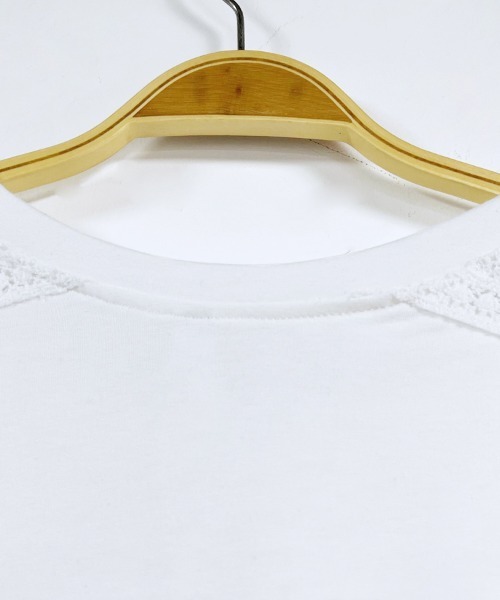 ONEP STAR(ワンピスター)の「ポイントレースシースルートップス(Tシャツ/カットソー・レディース・ベージュ/ホワイト/ダークブラウン/ブラック・FREE)」の10枚目の写真